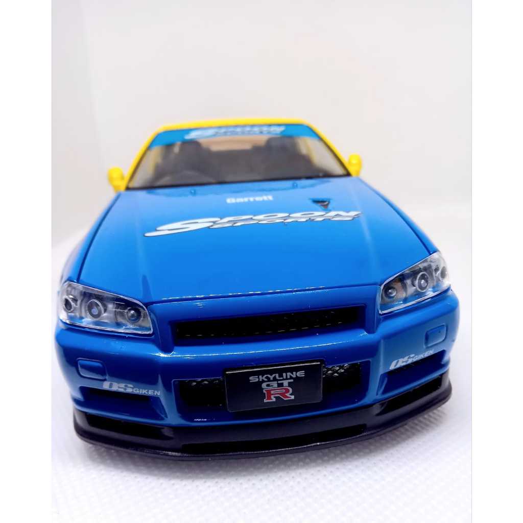 Miniatura Nissan Skyline GTR R34 1:24 metal Diecast colecionável