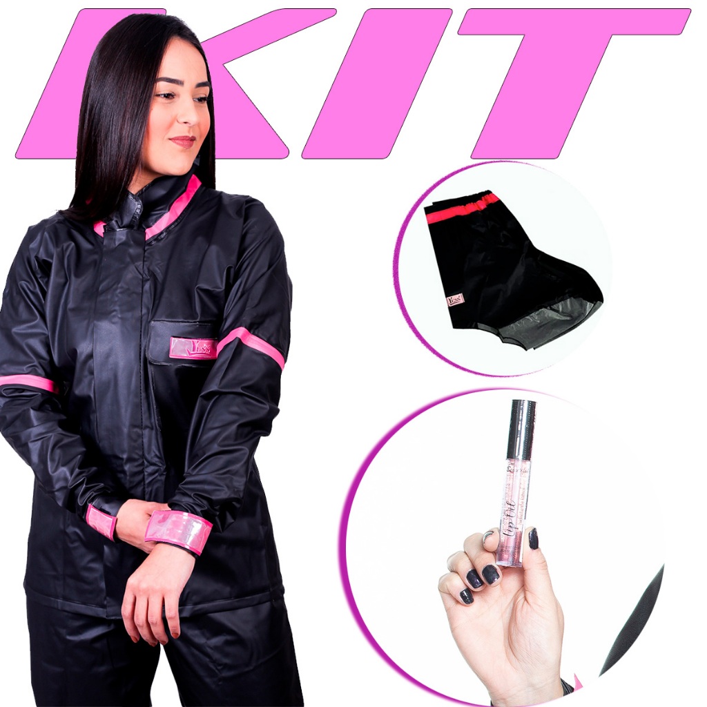 Capa De Chuva Feminina Motoqueira Linda Galocha pvc Impermeável gloss max love brinde especial em Oferta na Shopee