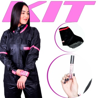 Capa De Chuva Feminina Motoqueira Linda Galocha pvc Impermeável gloss max love brinde especial em Oferta na Shopee