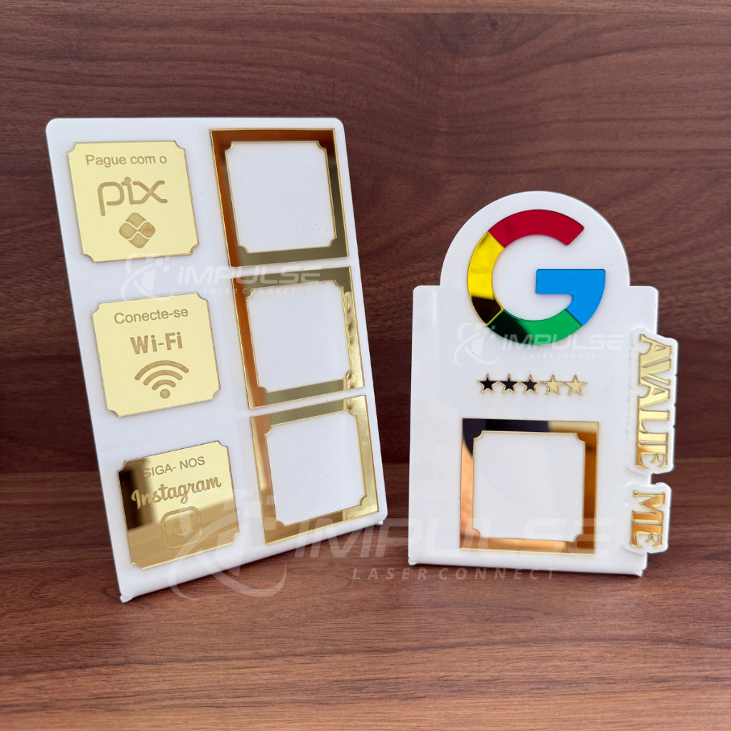 Kit Placa Pix Wifi Instagram e Avaliação Google Acrílico em Oferta na Shopee