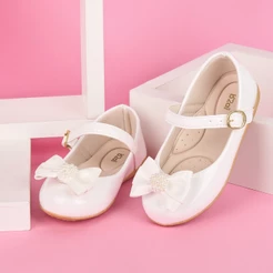 Sapatilha Infantil Menina Casual Laço Pérola Delicada Confortável 1009 Promoção Moda Macia
