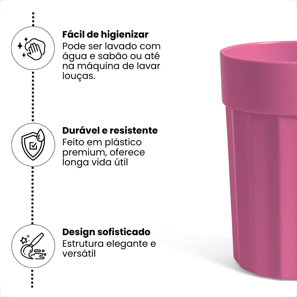 Kit Copos Plásticos 10 Unidades 350ML Para Festas Escolas Creches Resistente Uso Diario