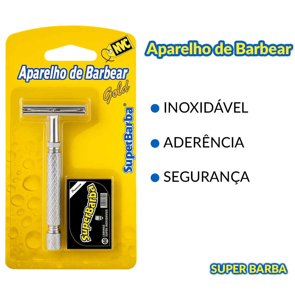 Aparelho De Barbear Super Barba Metal Gold Com 5 Lâminas em Oferta na Shopee