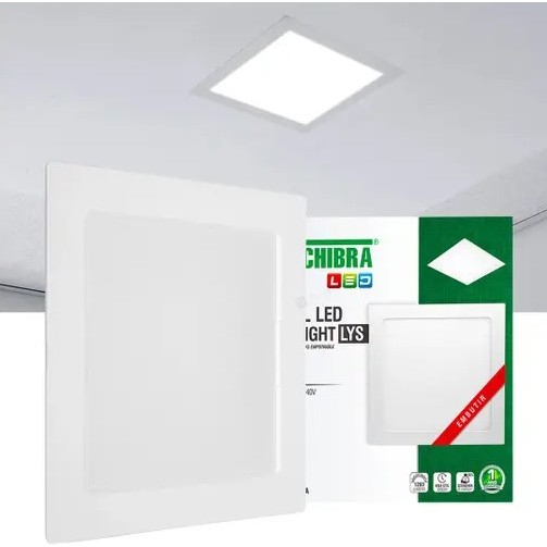 Painel Led  Embutir Quadrado Lys 18w/24w 3000k/ 4000K/ 6500K TASCHIBRA