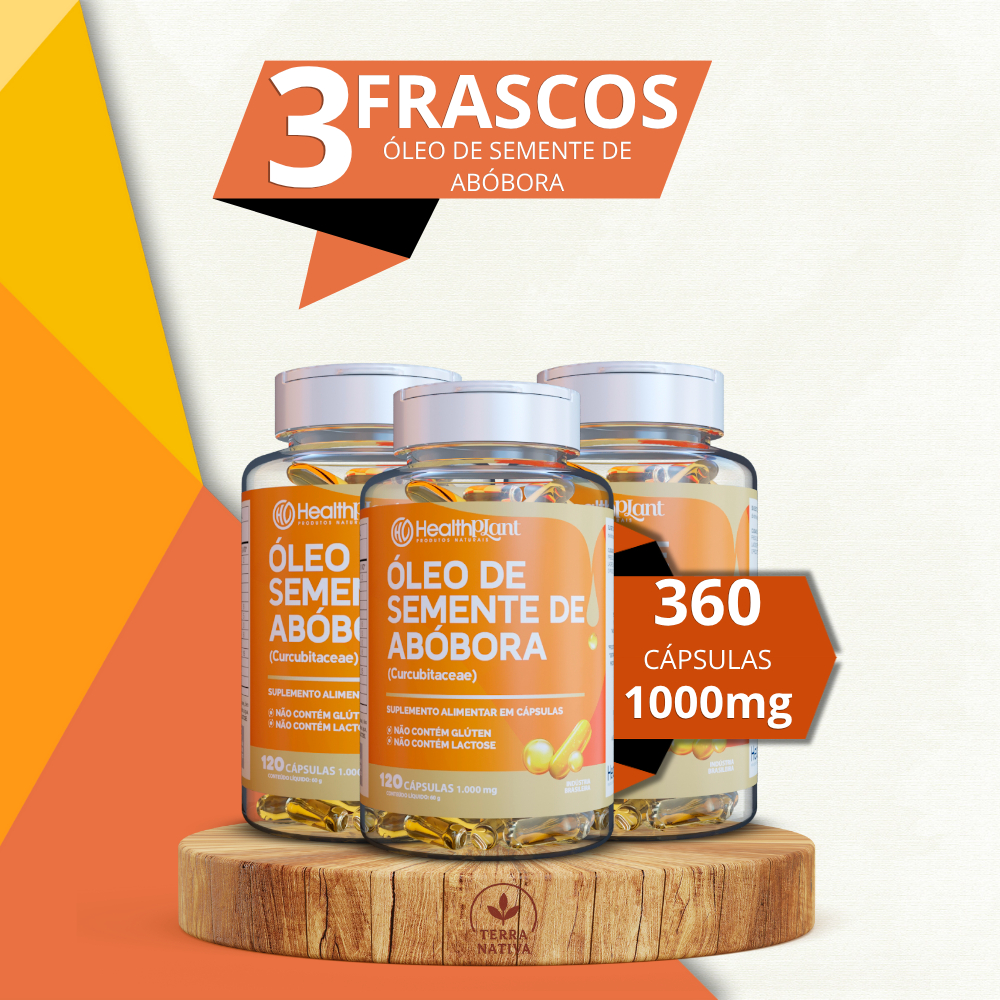Óleo de Semente de Abóbora 1000mg Natural 100% Natural Abóbora em Suplementos Alimentares Bem-Estar