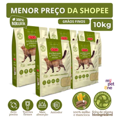 Kit 5 Areia Biodegradável 2 Kg Grãos Mistos - Kadi