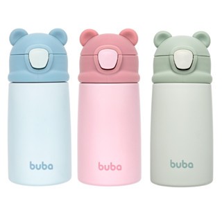 Garrafinha Copo Térmico Parede Dupla Aço Inox Ursinho 320ml +3 meses Da Buba