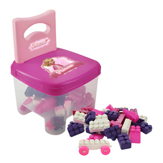 Cadeira Infantil Com 50 Blocos de Montar Princesa e Herói Arack Brinquedo Educativo Didático Criança em Oferta na Shopee