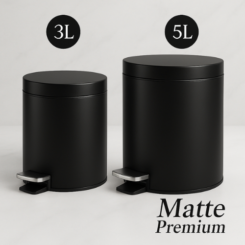 Lixeira Matte 3L ou 5L Preta Powermaid