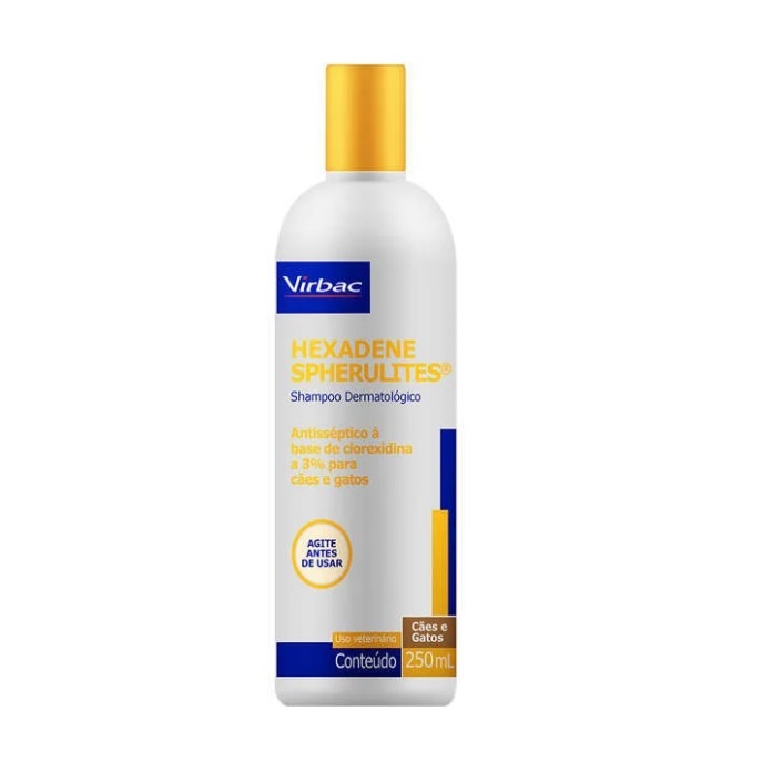 Shampoo Hexadene Spherulites Virbac Antisséptico Cães E Gatos 250ml