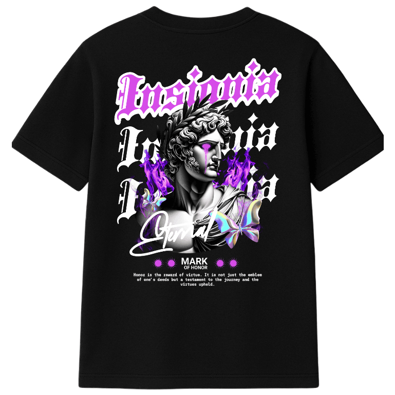 Camiseta Oversized Feminina Streetwear Confortável Algodão "Insignia Honor" – Casual para Academia | Lançamento Especial