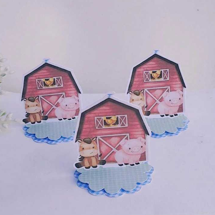 Kit Aplique 3D, 10, 20, 30 ou 40 und. Tag FAZENDINHA Personalizada Lembrancinhas Festa infantil Aniversário