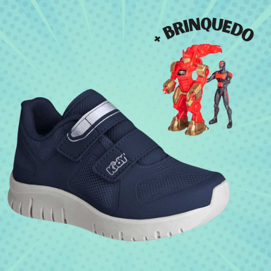 Tênis Infantil Menino Kidy Original Calce Fácil Velcro Leve Confortável Anatômico Escolar