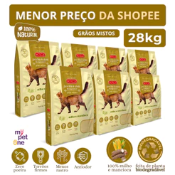 Kit 7 Areia Biodegradável 4 Kg Grãos Mistos - Kadi