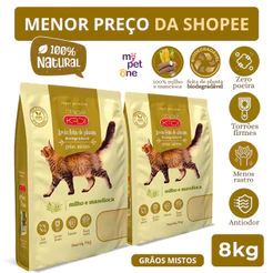 Kit 2 Areia Biodegradável 4 Kg Grãos Mistos - Kadi