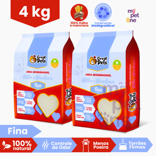 Kit 2 Areia Biodegradável Fina Great Pets para Gatos - 2 Kg em Oferta na Shopee