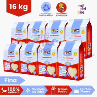 Kit 8 Areia Biodegradável Fina Great Pets - 2 Kg