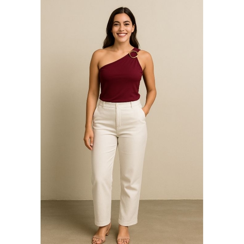 Blusas Femenina nula manga suplex poliéster  elastano nula manca ombros Básico social elegante