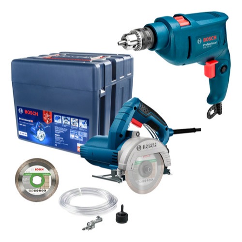 Kit Bosch 127V Serra Mármore GDC 151 + Furadeira GSB 450 RE + Disco + Kit Refrigeração + Maleta em Oferta na Shopee