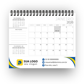 Calendário 2026  De Mesa Com Base Personalizada em Oferta na Shopee