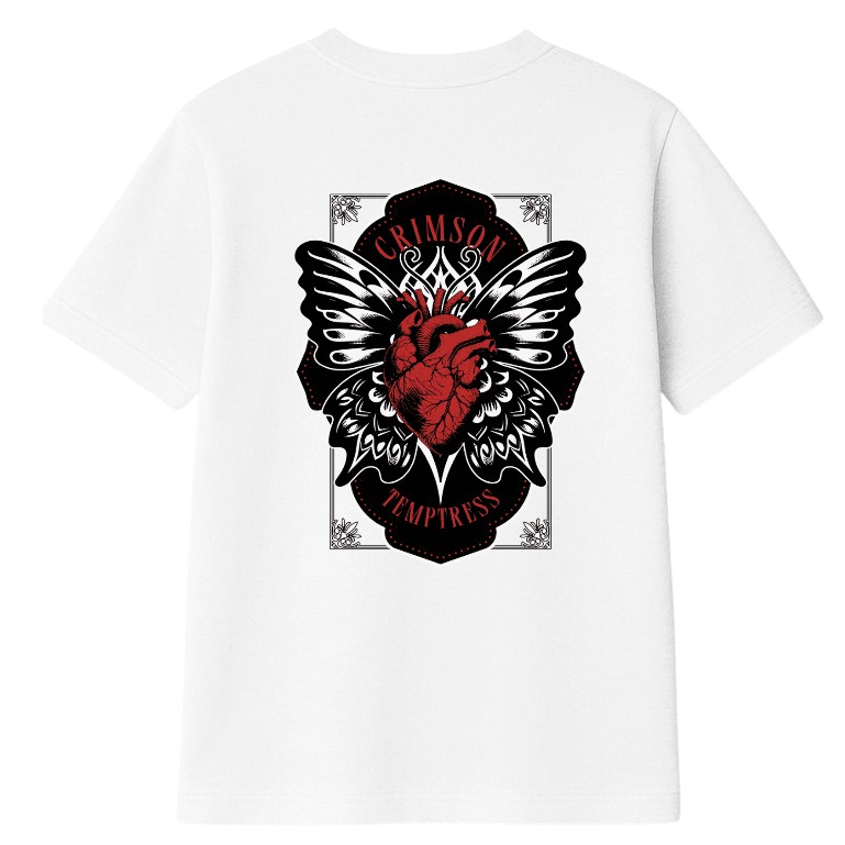 Camiseta Oversized Feminina Streetwear Confortável Algodão "Mariposa" – Casual para Academia | Lançamento Especial