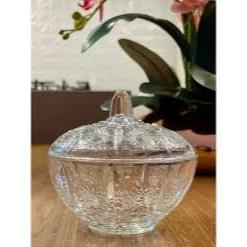 Bomboniere De Vidro Com Tampa Vivian / Massah / Bohemia 380 ml Vidro Transparente Elegância