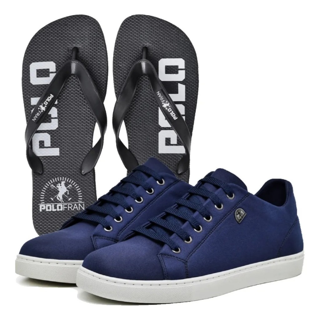 Tênis Masculino Sapatênis Casual Polo Fran Sapato Masculino Confortavel + Chinelo em Oferta na Shopee
