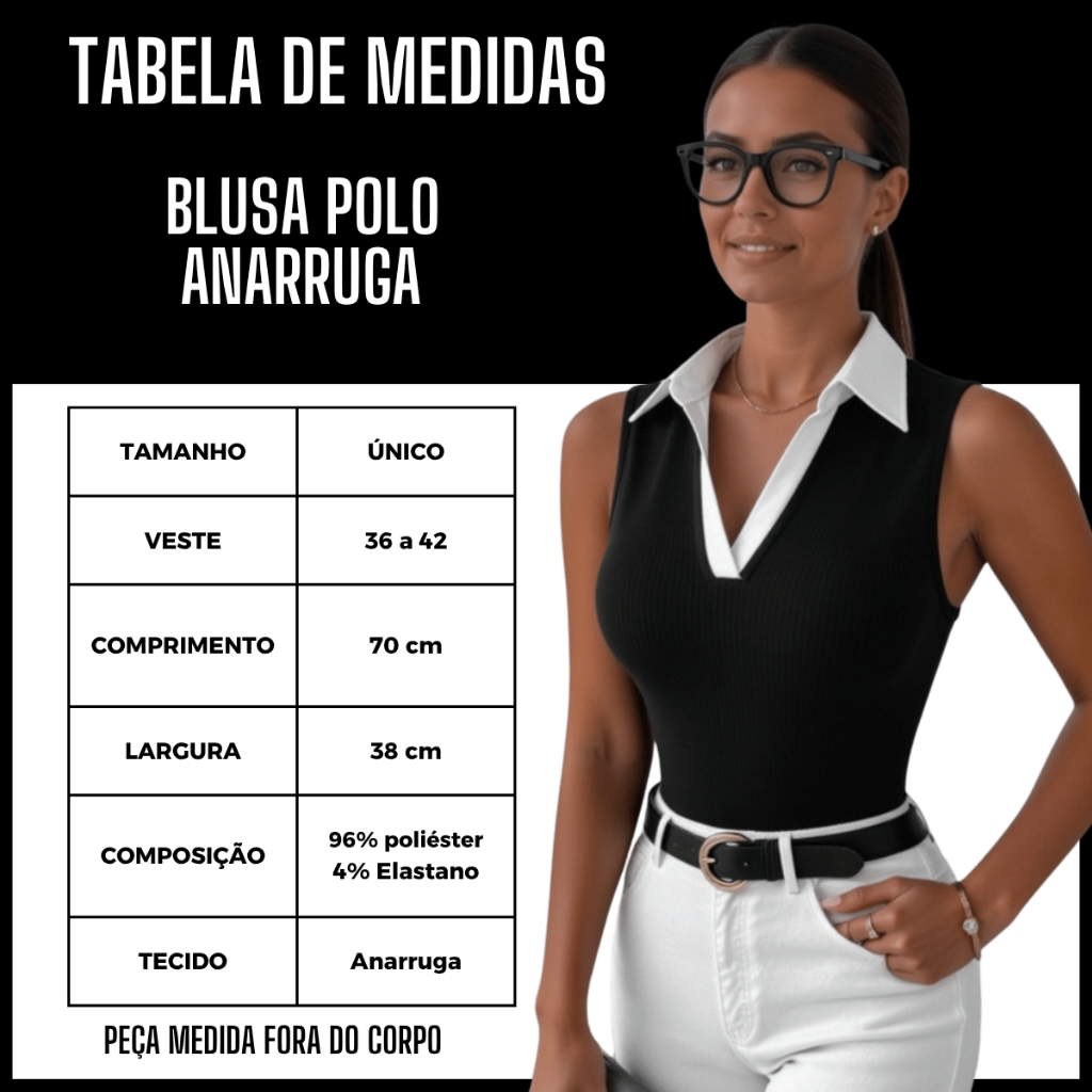 Kit 3 Blusas Regata Feminina Polo Canelada Bicolor Premium Social Casual Elegante Anarruga