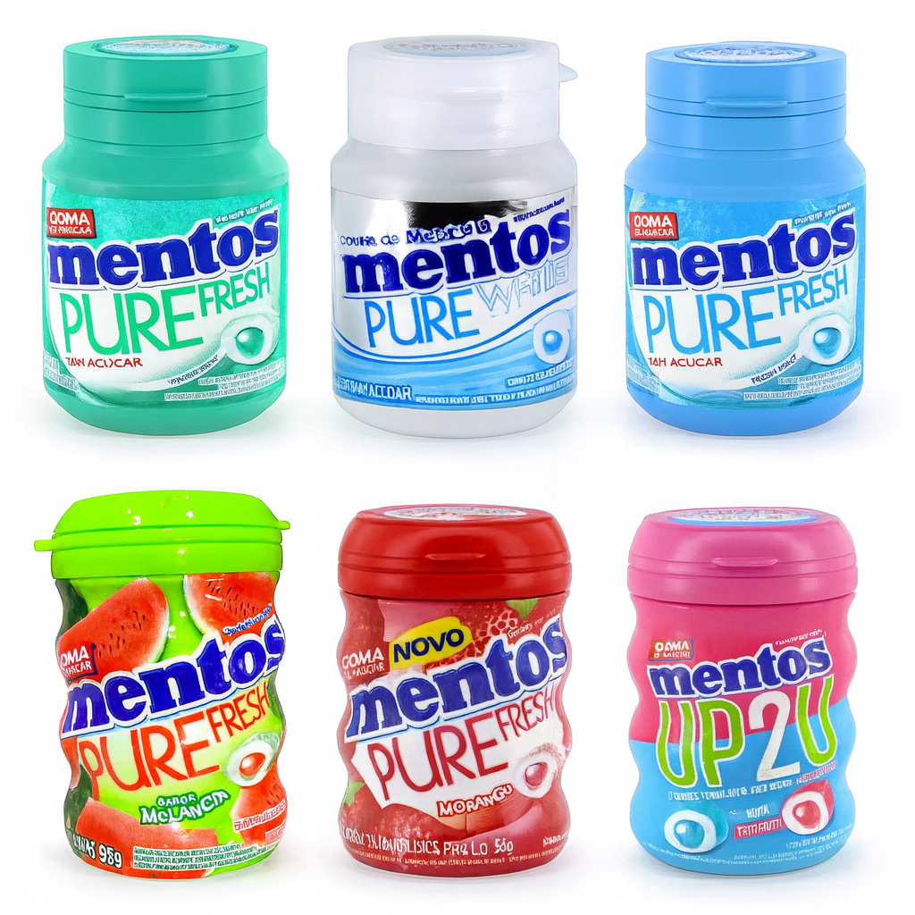 Chiclete Mentos Garrafa Pure Fresh C/6 Unidades - Perfetti Chiclete Mentos Garrafa Pure Fresh C/6 Unidades - Perfetti