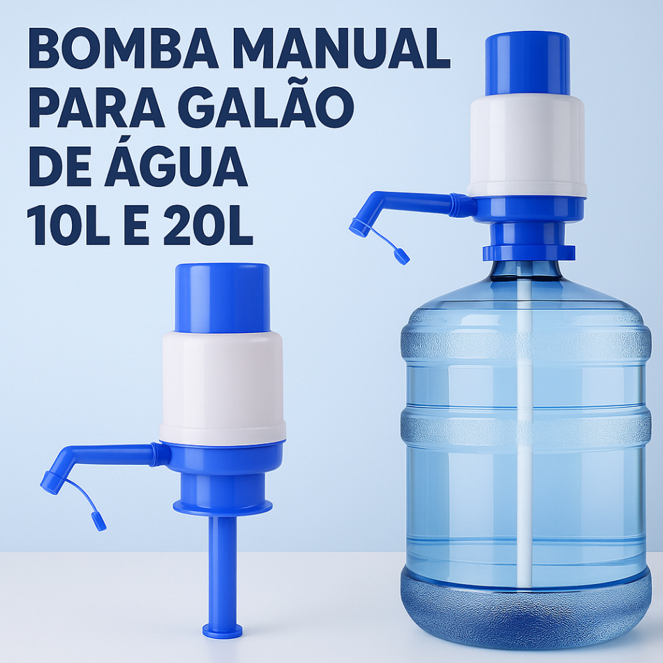 Bomba Manual para Galão de Água 10L/20L – Praticidade e Higiene Bico curvo direciona