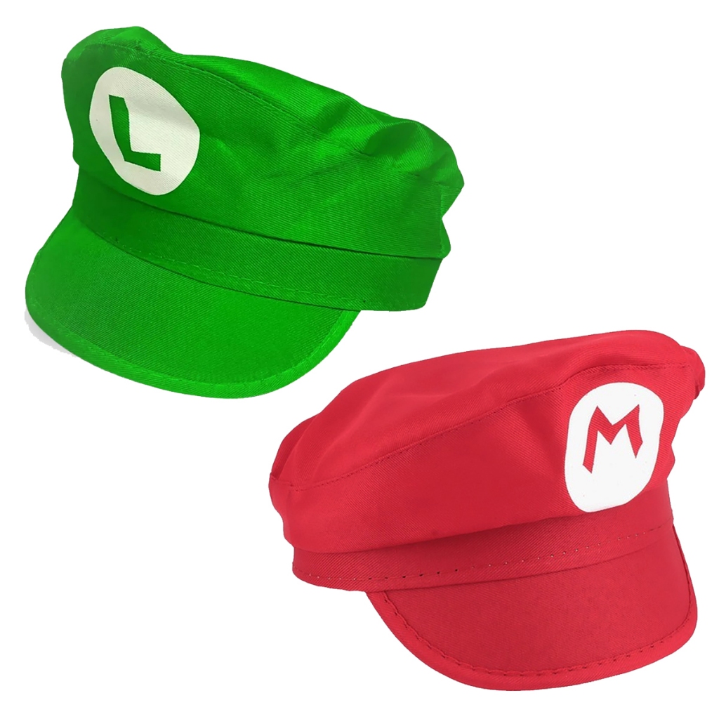 Kit Quepe Mario E Luigi Boina Chapéu Para Festa Carnaval