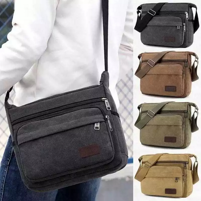Bolsa Tiracolo unisex De Tecido Lona Versão Coreana Esportiva de Ombro Transversal