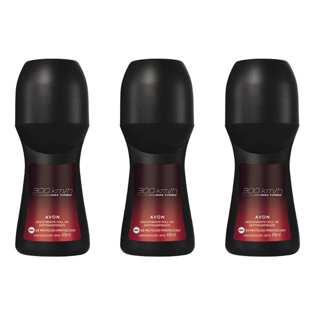 Kit com 3 rollons 300Km/H Max Turbo 50 ml cada