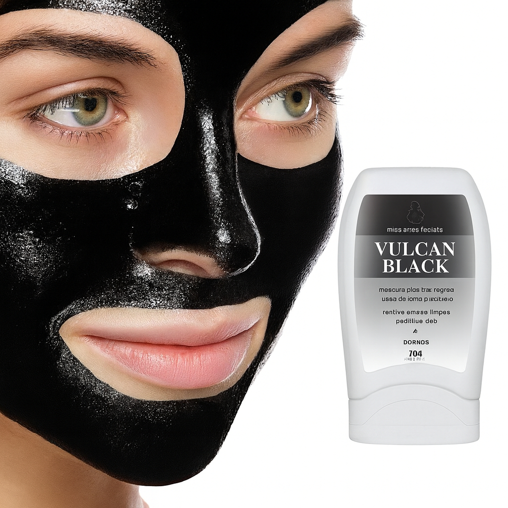 Máscara Adesiva Removedora De Cravos Vulcan Black 70g Limpeza Profunda Elimina Toxinas Limpa os Poros Original Dokmos