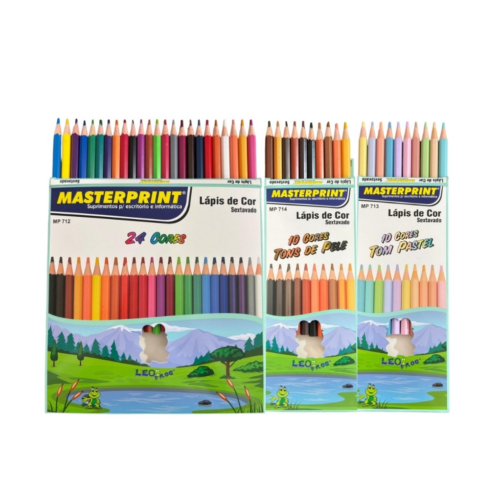 Kit Lápis de Cor MP714 (tons de pele)+ MP713 (tons pastéis)+ MP712 (tradicional) - Masterprint