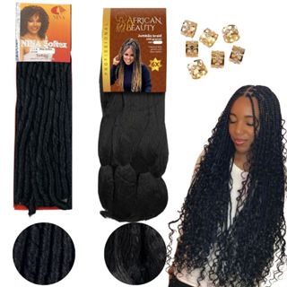 Kit Cabelo  Gypsy – Yaky Jumbo + Nina Softex Ideal para Box Braids e Twists em Oferta na Shopee