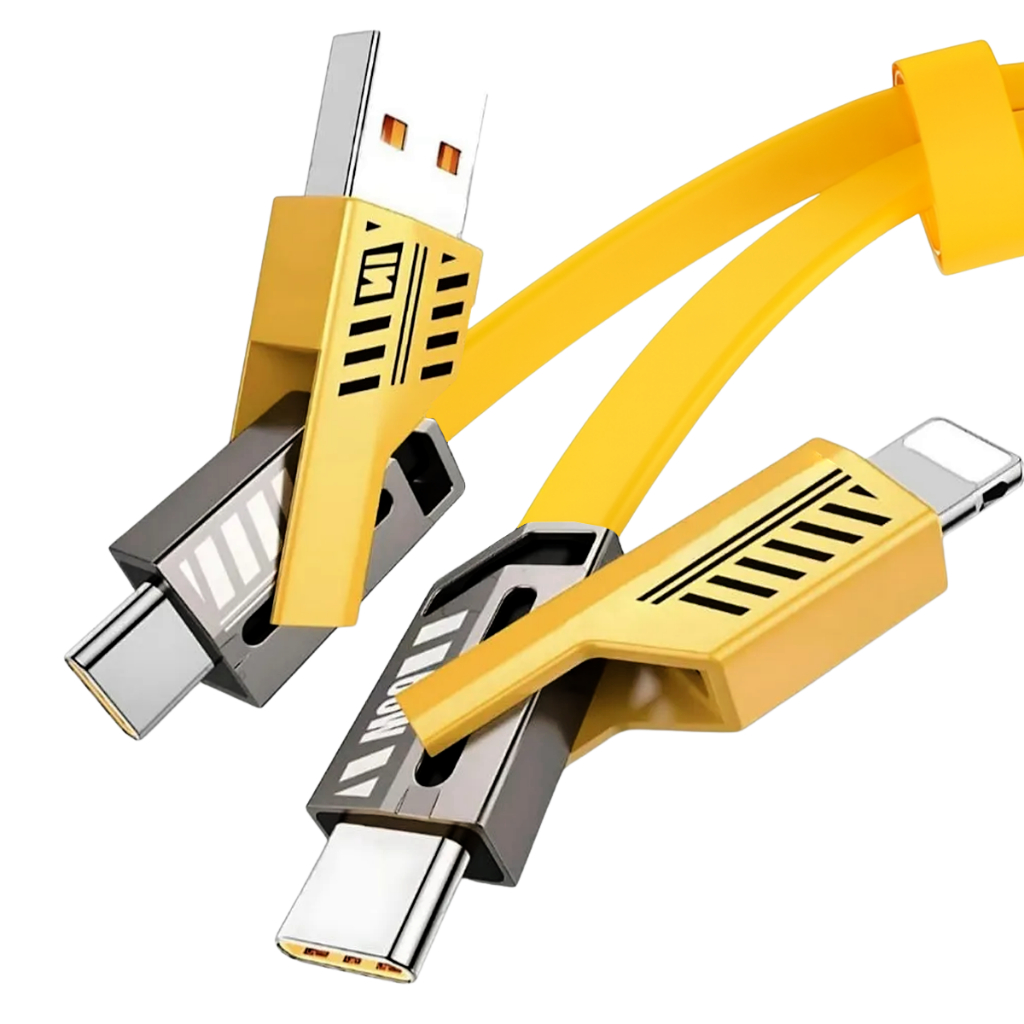 Cabo Carregador 4 em 1 Rápido Reforçado Power Delivery USB C Lightning 65W