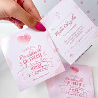 Cartões de Agradecimento Rose - 9x10cm - Modelo Exclusivo em Oferta na Shopee