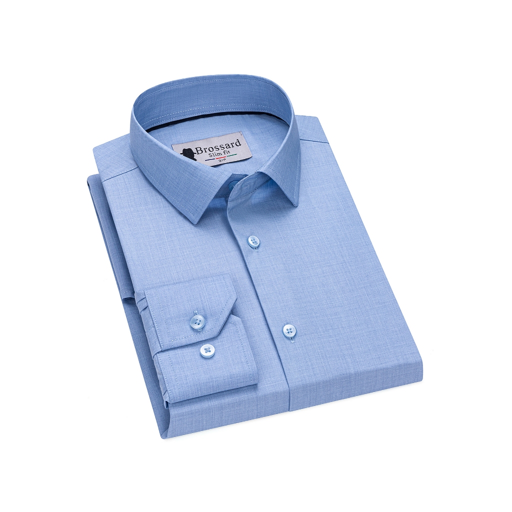 Camisa masculina de manga comprida slim fit 38% fibra de bambu 62% poliamida