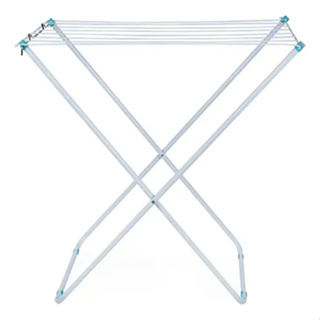 Varal Chão Reforçado Compacto Retrátil 16kg Dobrável Slim Branco Mor em Oferta na Shopee