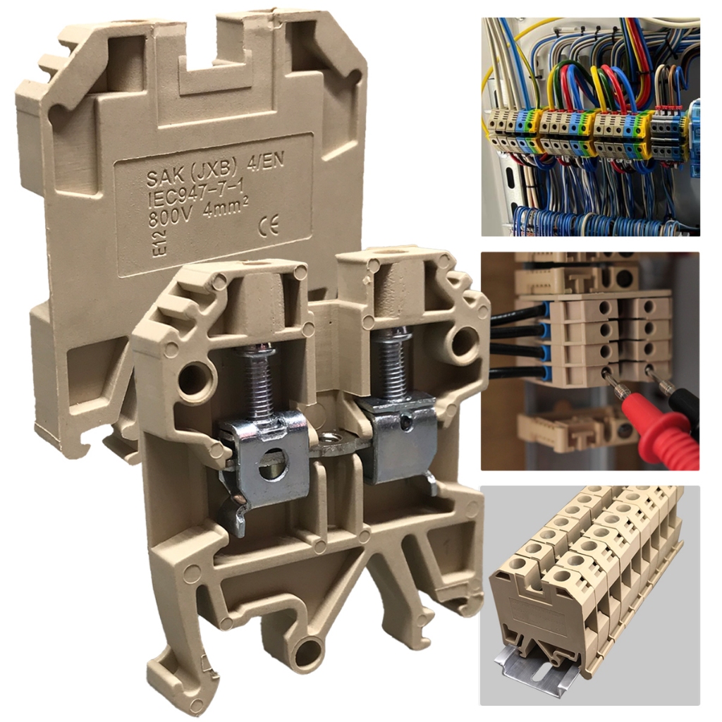 Kit 5un Conector Borne Sak de passagem 4mm Bege Saki Elétrico Fixação Trilho Din Conexão Circuitos em Oferta na Shopee