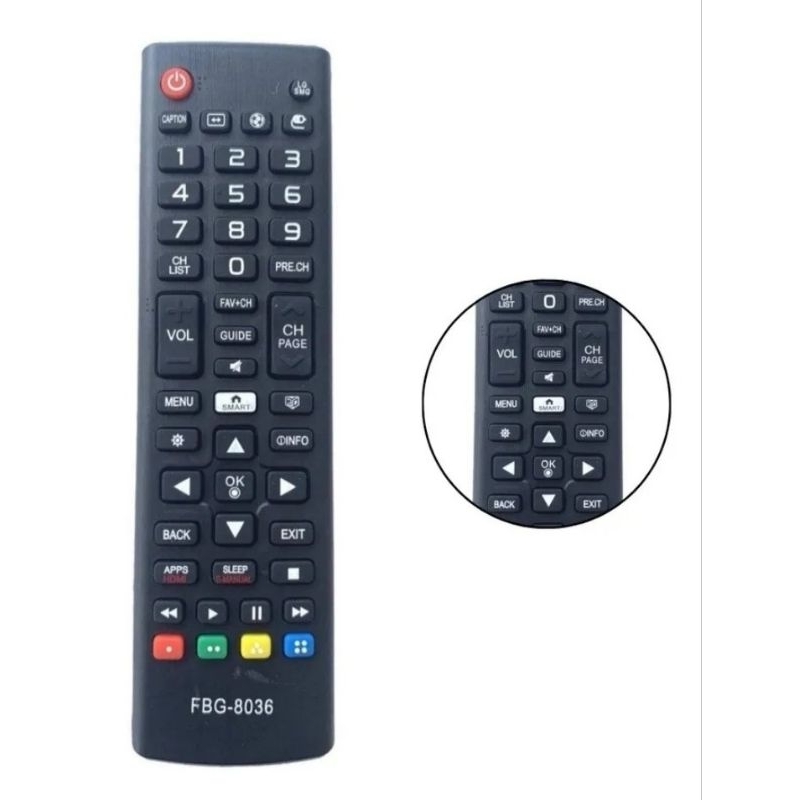 CONTROLE REMOTO SAMSUNG E LG UNIVERSAL COMPATÍVEL COM SMART TV  MOD FBG 8036