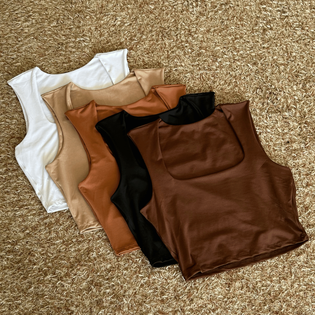 Cropped Decote Quadrado Regata Dia A Dia Blusa Alça Grossa Básica Feminina Forrada Moda Verão Blusinha Casual Top Suplex