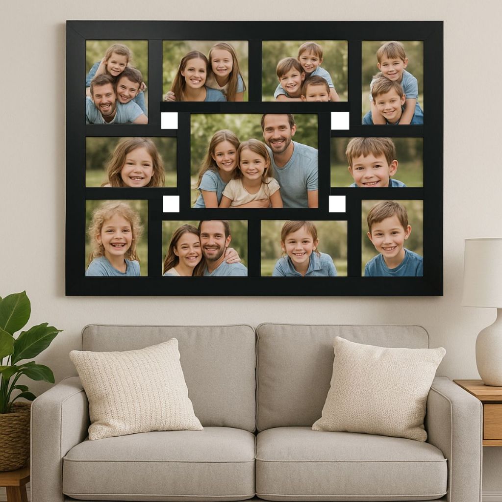 Mural de Parede em MDF para 11 Fotos – Quadro Decorativo