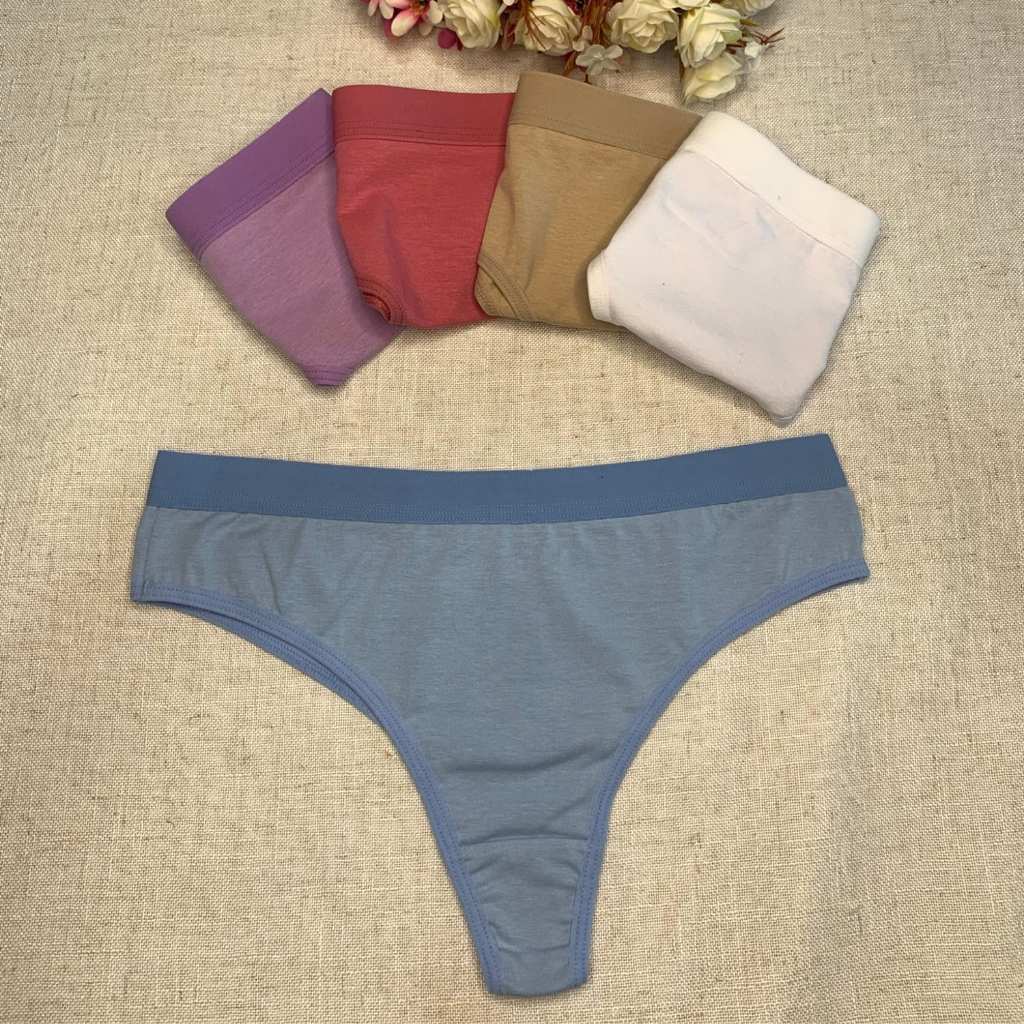 Kit 5 Calcinhas Fio Dental 100% Algodão Antialérgica Conforto Elástico Reforçado Moda Feminina em Oferta na Shopee