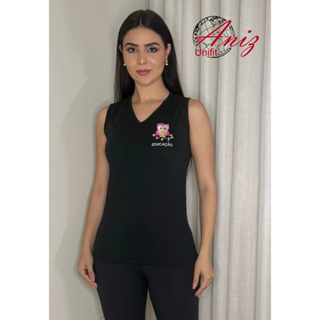 Regata Feminina Educação Bordada Coruja Uniformes Fresca Confortável Regata em Oferta na Shopee