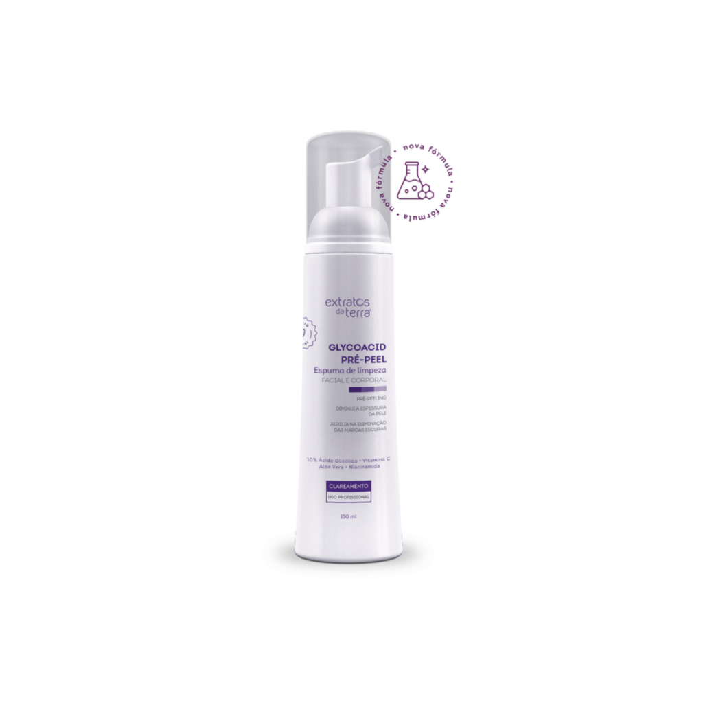 Espuma de Limpeza Pré-Peel com Ácido Glicólico 150ml - Extratos da Terra