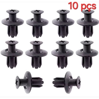 10 Presilhas Parafusos fixadores 8 mm carros veiculos camionetes paralama porta  rebites de plástico em Oferta na Shopee