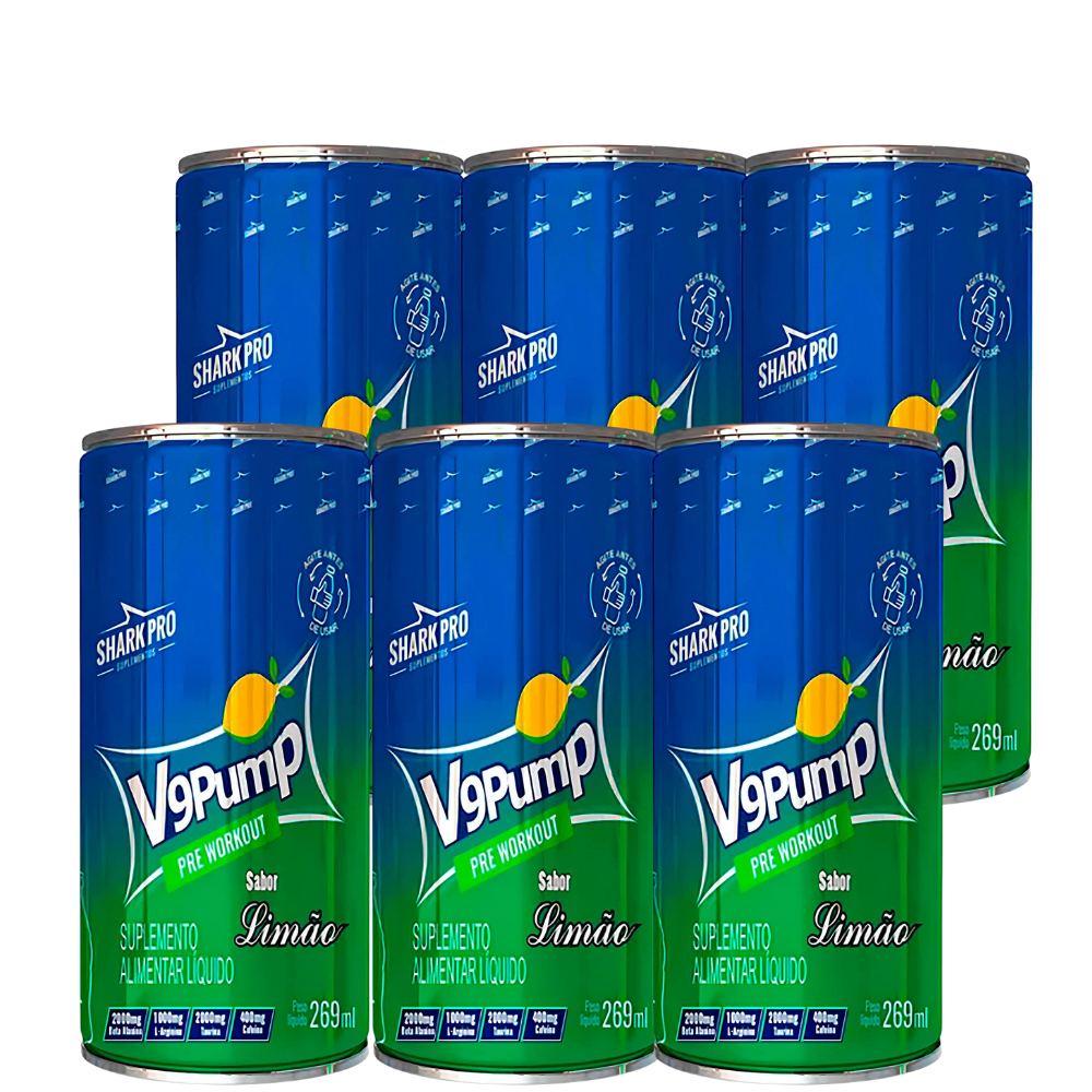 V9 DRINK SABOR LIMÃO 269ML FARDO C/ 6 UND - SHARK PRO