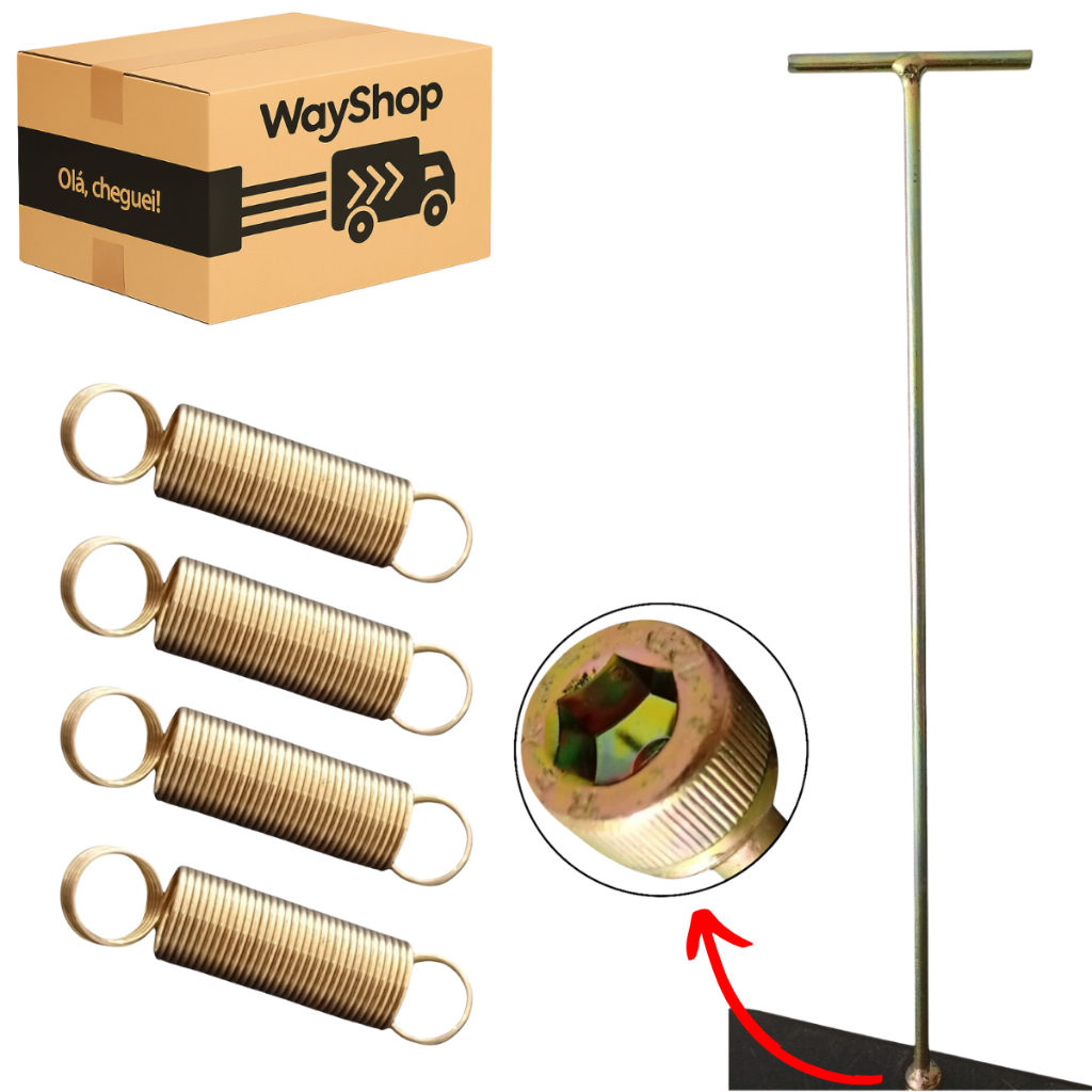 Chave T 10mm Longa Universal 48 Cm + Kit com 4 Molas LM-08 em Oferta na Shopee
